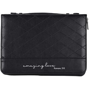 White Dove Designs Bible Cover-Quilt-Amazing Love-Black-XLarge