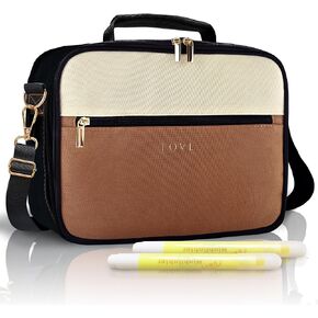Large Bible Cover w/Shoulder Strap Bundled with 2 Gel Highlighters, Carrying Book Case Church Bag Bible Protective w/Pen Slots and Zippered Pocket, Gift for Women Lady, Elegant Modern Bible Cover