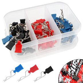 60 Pieces 1mm Universal RC Body Clips with Pull Tabs Car Clips RTR Clip Pins H165 Assembly Spare Parts for 1:14 1:16 1:18 Scale Redcat HPI Himoto HSP Exceed RC Car SCX24 TRX4M Parts Truck Buggy