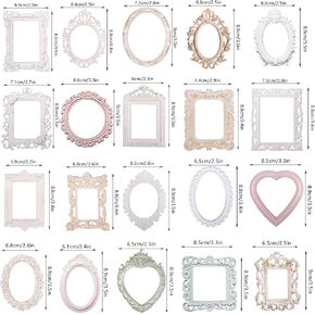 40 Pcs Lace Frames Scrapbook Paper Borders Vintage Hollow Embossed Photo Outs Border Card Retro Decorative Cutouts Paper for DIY Arts Crafts Album Planner Junk Journals Diary Embellishment