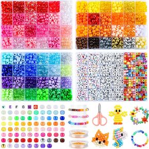 UNIAYSENG 72 Colors Pony Beads for Bracelets Making Kit,with Letter Beads for Jewelry Making, Friendship Bracelets Kit for DIY Art Craft Gifts