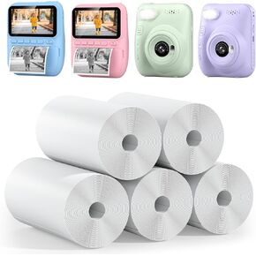 5 Rolls Kids Instant Camera Refill Print Paper- HD Printing Thermal Print Paper Set for Most Toddler Kids Instant Camera Portable Refill Print Paper (56mmX25mm)
