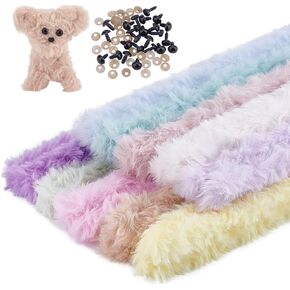 NBEADS 20 Pcs Jumbo Fur Material Cleaners, 10 Colors Super Chunky Chenille Stems Cleaner with Aluminum Core Plastic Eyes and Noses Craft Stems DIY Projects and Craft Supplies Decorations