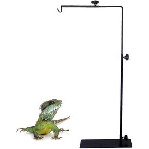 kathson Reptile Lamp Stand,Reptiles Tank Heat Lamp Stand Adjustable 15-25 Inch,Terrarium Floor Light Holder,Metal Bracket Heating Lamp Support for Reptile Glass Terrarium and Amphibian Tank
