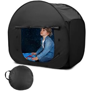 Lnrueg Sensory Tent for Kids ، 35 × 35 × 35 بوصة حسية هادئة مع باب لاصقة ، ولعب تعتيم خيمة مخبأ للحد من القلق وتحسين التركيز