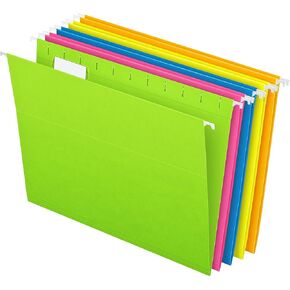 Pendaflex Neon Hanging File Bolders ، حجم الرسالة ، 1/5 علامات تبويب ، ألوان متنوعة ، 25 عبوة - أخضر ، وردي ، أزرق ، أصفر ، برتقالي (81672)