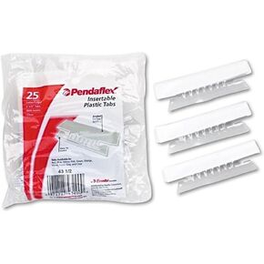 Pendaflex 43-1/2 علامات تبويب مجلد ملف تعليق ، 1/3 علامة تبويب ، 3 1/2 بوصة ، علامة تبويب/إدراج أبيض ، 25/حزمة (2 ، مسح)