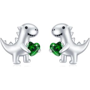 Dinosaur Earrings for Women 925 Sterling Silver Small Dinosaur Studs Earring Hypoallergenic Earrings Cute Dinosaur Jewelry Gifts for Women Daughter