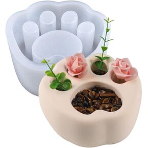 Cat Dog Paw Design خرسانة وعاء زهرة السيليكون قالب زارع النضرة مزهرية الصبار الجص العفن الإبوكسي الراتينج العفن الطين