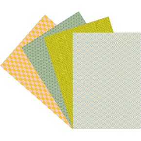 Hakua Design Waterproof A4 Paper Set Colorful Paper, Pattern Cardstock, Colored Copier Paper, and Cute Stationery Paper (Geometric Pattern)