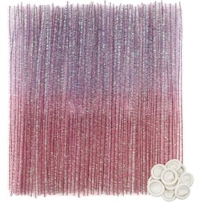 TOAOB 100pcs Glitter Pipe Cleaners Gradient Purple Chenille Stems for Crafts 12 Inch Fuzzy Sticks Craft Supplies for DIY Art Craft Projects Home Decorations