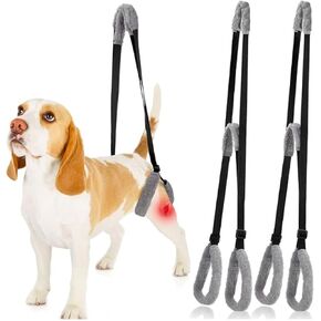 Dog Sling for Large Dogs Hind Leg Support,2Pcs Dog Back Legs Support Harness Soft Coral Velvet Adjustable Strap Dog Rear Legs Lifting Sling Aid Hind Leg Support (Black)