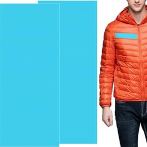 2 Sheets Puffer Down Jacket Patches, Self-Adhesive Nylon Puffer Jacket Repair Patch, Waterproof Stick on Tape for Coat Clothing Tent Sleeping Bags Ski Pants Holes Repairing- Sea Blue