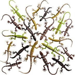 4-Inch Mini Lizard Toys for Kids - (Pack of 24) Realistic Lizards & Plastic Reptile Animal Toy Figure Set for Themed Birthday Decorations, Party Favors, Classrooms, Prizes, Pranks, Gifts, Halloween