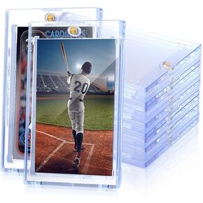 10 Pack 130PT Magnetic Card Holder for Trading Cards, One-Touch Card Case Holder for Baseball Football Sports MTG TCG Collectable Cards (10, 130PT)