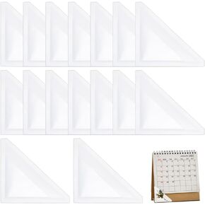 BENECREAT 16pcs Peel and Stick Clear Calendar Corners, 4x4 Inch, Triangle Planners Corner Pockets, Protect Pages from Curling