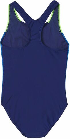 Speedo Girls Racerback Sport Splice One Piece Swimsuit (US, Alpha, X-Small, Regular, Turkish Sea Blue/Neon Light Green) in Saudi Arabia