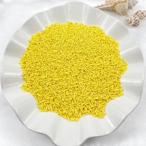 150g Fake Sprinkles Resin Sprinkles Clay Sprinkles Fake Candy Sprinkles Polymer Sprinkles Polymer Clay Slices for Resin Nail Slime Scrapbook DIY Art Crafts Making(235-yellow) in Kuwait