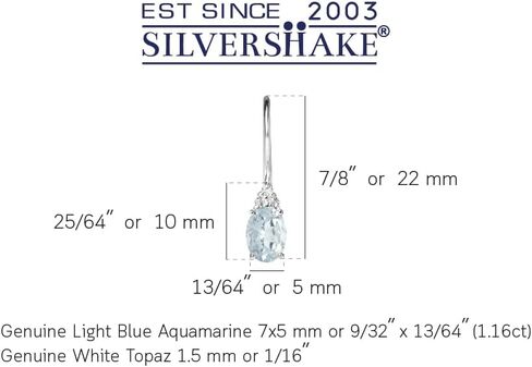 Silvershake جوهرة الميلاد الأحجار الكريمة 925 أقراط هوك من الفضة الاسترليني in Saudi Arabia