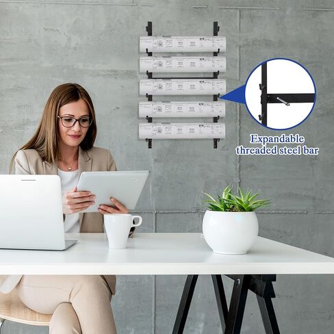 Blueprint Storage Rack -18 Level, Heavy Duty Metal Blueprint Display Rack for Rolls of Drawings, Artwork or Maps Stack Vertically, Suitable for Engineering, Construction, Architecture in Saudi Arabia