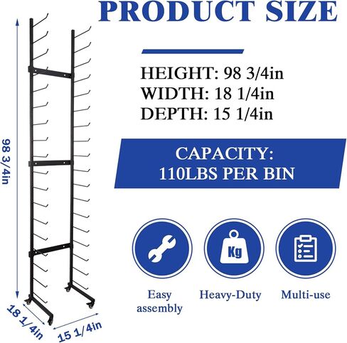 Blueprint Storage Rack -18 Level, Heavy Duty Metal Blueprint Display Rack for Rolls of Drawings, Artwork or Maps Stack Vertically, Suitable for Engineering, Construction, Architecture in Saudi Arabia