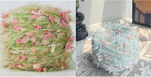WWnYY Hand Spun Wool Cotton Mohair Acrylic Blended Yarn - 4 Pack of 50g/Skein, Colorful Handmade (Blue) in Saudi Arabia