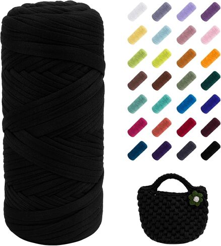 JeogYong T-Shirt Yarn, 200g/196ft Elastic Fabric Cloth Knitting T Shirt Yarn, Taro Purple Thick Crochet Yarn for Crocheting Bags/Baskets/Rugs, Home Decor, DIY Crafts in Kuwait