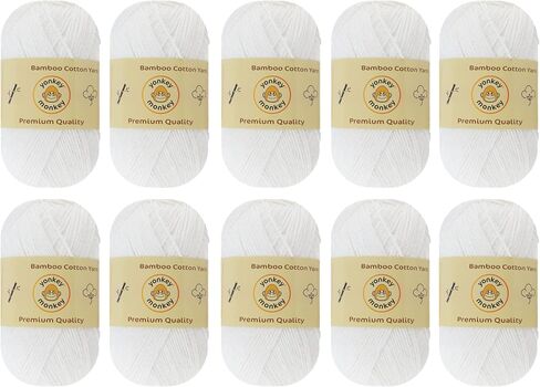 10-Pack of Yonkey Monkey 500 Grams Yarn - 70% Rayon derived from Bamboo, 30% Cotton - Imported - Tiger Mix 9046 in Saudi Arabia