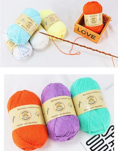 10-Pack of Yonkey Monkey 500 Grams Yarn - 70% Rayon derived from Bamboo, 30% Cotton - Imported - Tiger Mix 9046 in Saudi Arabia