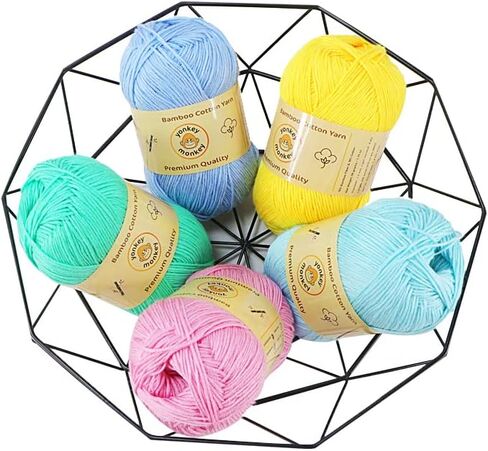 10-Pack of Yonkey Monkey 500 Grams Yarn - 70% Rayon derived from Bamboo, 30% Cotton - Imported - Tiger Mix 9046 in Saudi Arabia