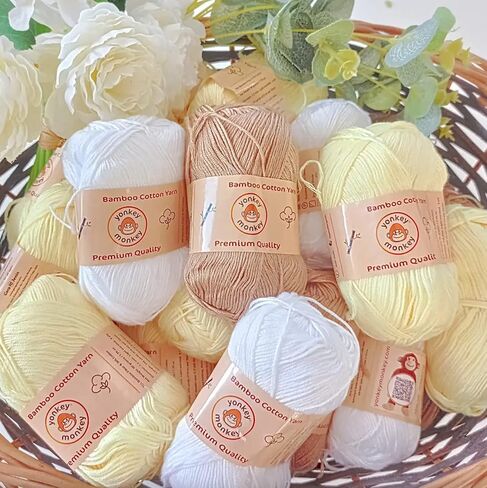 10-Pack of Yonkey Monkey 500 Grams Yarn - 70% Rayon derived from Bamboo, 30% Cotton - Imported - Tiger Mix 9046 in Saudi Arabia