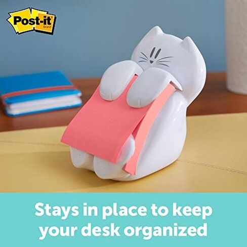 Cat Sticky Note Dispenser, 1 Count - Whimsical Pop-Up Note Dispenser Cat Design, Includes Suretails Multicolor Highlighter Pen, Ideal for Office & Home Desk Decor [Pack of 2] in Kuwait