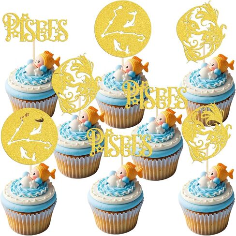 24 PCS PISCES CUPCAKE TOPPORS PISCES CAKE DECERATION in Kuwait