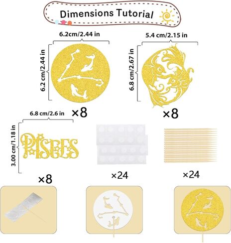 24 PCS PISCES CUPCAKE TOPPORS PISCES CAKE DECERATION in Kuwait