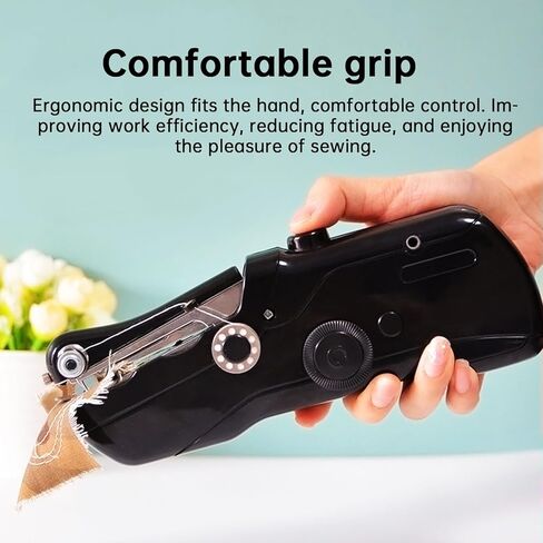 Handheld Sewing Machine, Portable Sewing Machine with Storage, Electric Switch, Two Speed Modes, Easy to Operate, Portable Mini Sewing Machine, Sewing Machine for Beginners.（Dark Black） in Kuwait