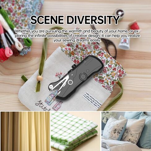 Handheld Sewing Machine, Portable Sewing Machine with Storage, Electric Switch, Two Speed Modes, Easy to Operate, Portable Mini Sewing Machine, Sewing Machine for Beginners.（Dark Black） in Kuwait