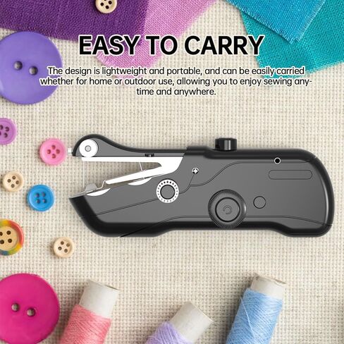 Handheld Sewing Machine, Portable Sewing Machine with Storage, Electric Switch, Two Speed Modes, Easy to Operate, Portable Mini Sewing Machine, Sewing Machine for Beginners.（Dark Black） in Kuwait