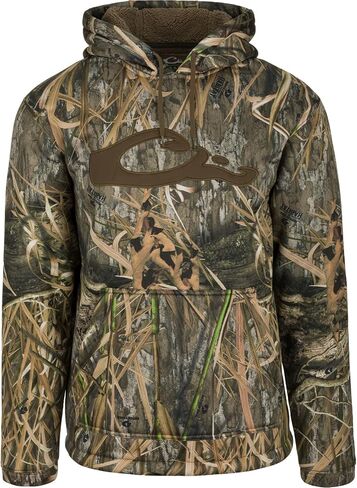 Drake Waterfowl Men's LST Silencer Hunting Warm Anti-Pilling Hoodie with Soft Feel Combed Fleece Interior & Kangaroo Pouch, Green Timber, XX-Large in Saudi Arabia
