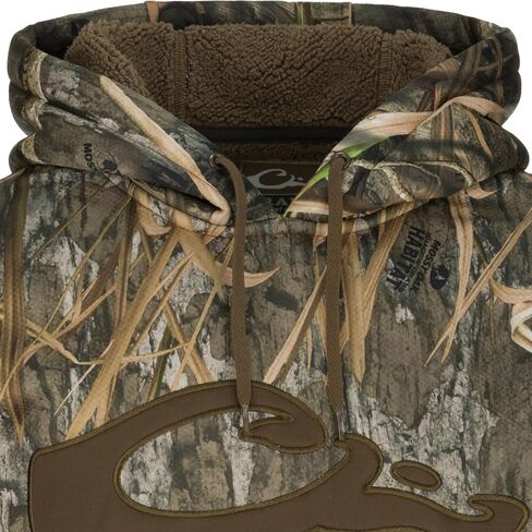 Drake Waterfowl Men's LST Silencer Hunting Warm Anti-Pilling Hoodie with Soft Feel Combed Fleece Interior & Kangaroo Pouch, Green Timber, XX-Large in Saudi Arabia