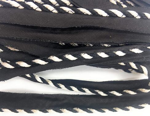 Katz Trimming Trims Unlimited Lip Cording Multi Color Twistedblack Whiteblack-Edge-Edge-Pire-pover trim لوسائد الملابس والمصابيح والستائر 5 ياردات PI-129 in Kuwait