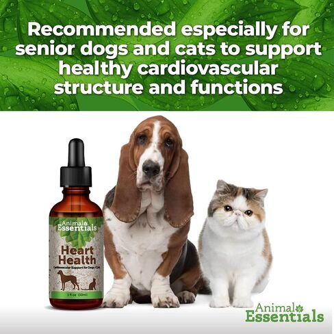 Animal Essentials Heart Health for Dogs & Cats - Cardiovascular Support Supplement, Healthy Heart, Organic Hawthorn Berry, Herbal Tincture - 2 Fl Oz in Kuwait