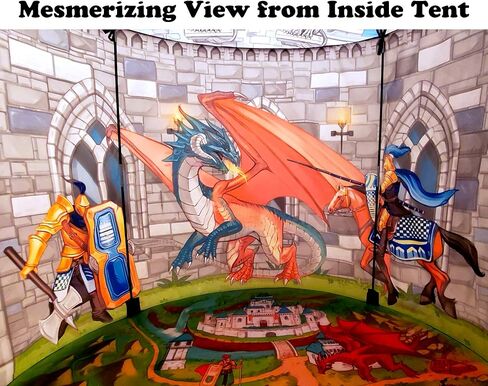 Impirilux Knight & Dragon Castle Play Playhouse | يطفو على يطفو على الأطفال | ألعاب للأطفال الأولاد والبنات ، والأطفال يلعبون خيمة in Kuwait