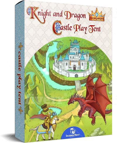 Impirilux Knight & Dragon Castle Play Playhouse | يطفو على يطفو على الأطفال | ألعاب للأطفال الأولاد والبنات ، والأطفال يلعبون خيمة in Kuwait