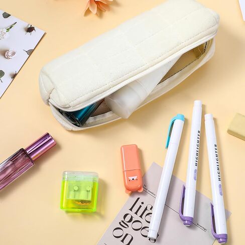 Small Plush Pink Pouch Travel Makeup Pouch Heavy Duty Aesthetic Pen Case Cute Cosmetic Bag Organizer Trendy Office Storage Bags Mini Zipper Toiletry Pouches for Women Men Adult in Saudi Arabia