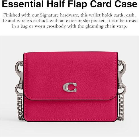 Coach Half Flap Card Case, Black in Saudi Arabia