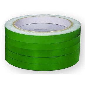 Excell BG-49966GN Set of 5 Poly Bag Sealing Tape Rolls, Green; 3/8" x 72 Yds; for Sealing Produce, Meat, Bakery, Cake, Ice Bags, Candy and Others; Keeps Food Freight by Preventing Air Entry and Dust