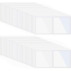 200 PCS Self Adhesive Index Card Pockets, Clear Adhesive Pockets, Square Label Pockets Holder for Storage Bins, Library Card, Organizing (3.5 x 3.5 Inch)