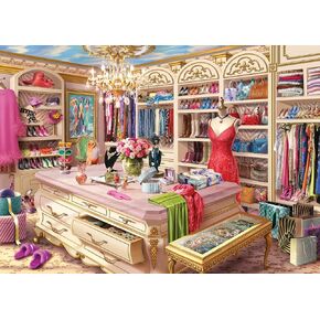 Ravensburger The Coveted Closet 1000 Piece Jigsaw Puzzle | Boutique Wardrobe Experience by Wigwam Studios | Perfect Interlocking Fit | Eco-Friendly Materials