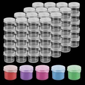 Loyorty 200pcs حاويات الطلاء الصغيرة مع الأغطية ، وأكواب طلاء صغيرة بلاستيكية 0.34 أوقية/1 مل ، وأواني حاويات طلاء صافية بكميات كبيرة للخرز ، واللمعان ، والحل ، والطلاء in Kuwait