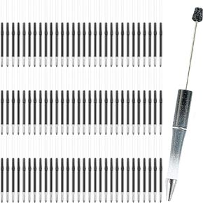 100pcs Beadable Pens Refills for Plastic Bead Ballpoint Pen，Beadable Pens Bulk Refills，Bead Pens Refills (Black)